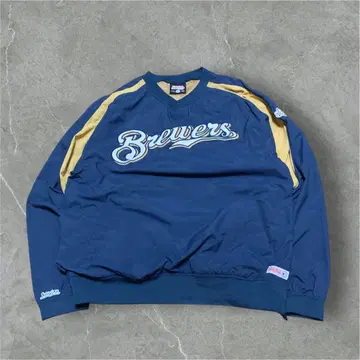 MLB 밀워키 브루어스 풀오버 자켓 L stitches