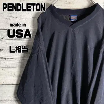 [ USA ] 펜들턴 나일론 풀오버 자수 로고 v넥 네이비
