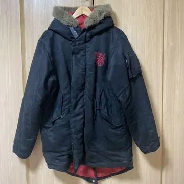 RUMBARAL 후드 부착 모즈 코트 블랙