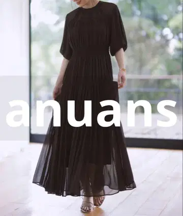 미사용 새상품 anuans 반팔 원피스 SMALL 브라운 여성용