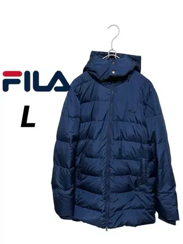 FILA 남성용 후드 부착 네이비 다운 자켓 L 사이즈