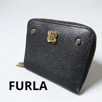 FURLA 훌라 지갑 2단 컴팩트 라운드 지퍼 블랙