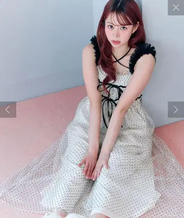 유이 후와모테 원피스 도트 무늬