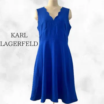 [미사용] KARL LAGERFELD 로얄 블루/슬리브리스 원피스