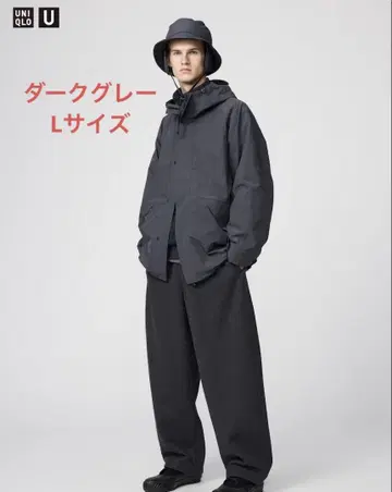 UNIQLO U 브러쉬드 맨투맨 와이드 팬츠 다크 그레이 L