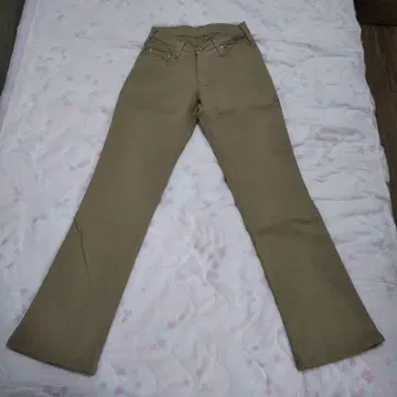 미사용 새상품 시마론 스트레치 부츠컷 팬츠 베이지 26인치 면