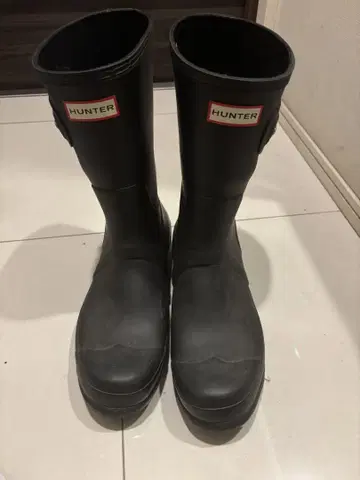 HUNTER 블랙 버클 장화 정크제품