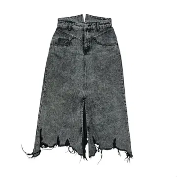 dizzit 데미지 데님 롱 스커트