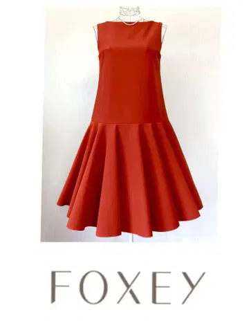 폭시 뉴욕 40742 플레어 드레스 원피스 주홍 오렌지 레드 40