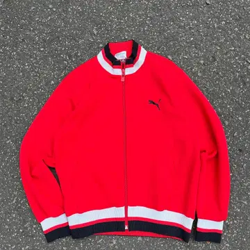 80s PUMA 푸마 트랙 자켓 빨간색 archive y2k 짧은 기장