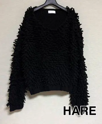 HARE 새상품급 핸드 루프 니트 블랙