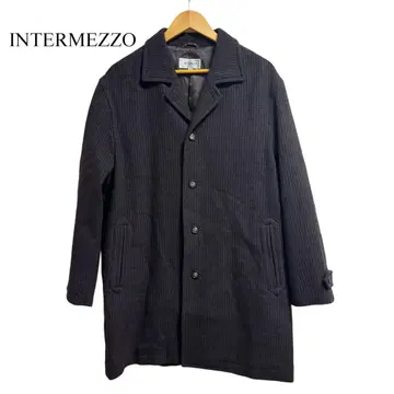 새상품급 INTERMEZZO 스트라이프 코트 다크 그레이 가을/겨울 코트