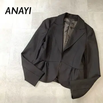 ANAYI 울 페플럼 자켓 다크 브라운