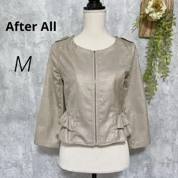 [ After All ] 노카라 자켓 페플럼 프릴 풀 집업 M