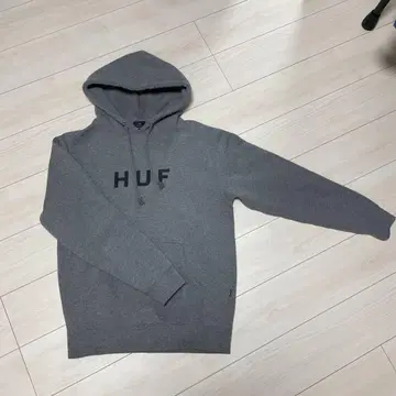 HUF 그레이 후드 부착 후드티