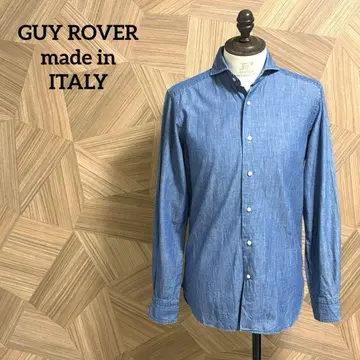 [ 새상품급 ] GUY ROVER 데님 호리존탈 칼라 셔츠 인디고 블루