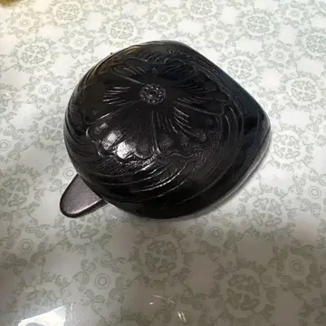 꽃 조각 블랙 코인 케이스