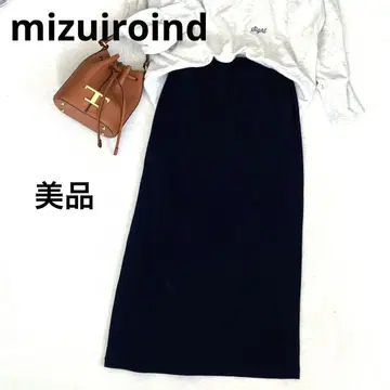 mizuiroind 미즈이로 인드 롱 스커트 타이트 네이비 신축성