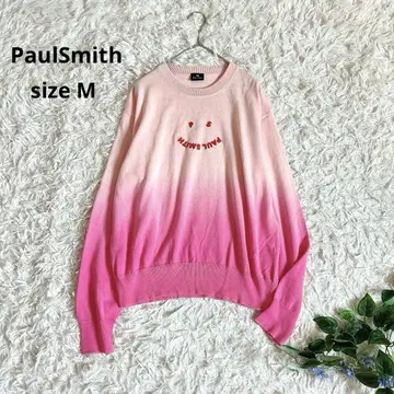 새상품급 폴스미스 해피 스마일 브랜드 로고 자수 그라데이션 니트