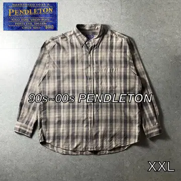 Pendleton 울 체크 긴팔 셔츠 버튼 다운 구제 의류 가을/겨울