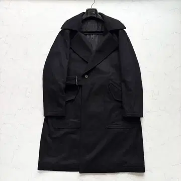 미사용 아티산 타이로켄 코트 캐시미어 울 블랙 XL