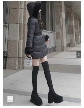 스트레치 니트 통굽 롱 부츠 [zr1194] GRL