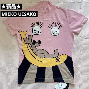 새상품 MIEKO UESAKO 미에코 우에사코 반팔 스웨터 여성 의류