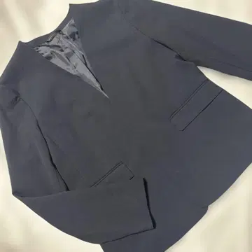 [ 새상품급 ] GU 여성용 워셔블 노카라 자켓 Z 네이비 XL