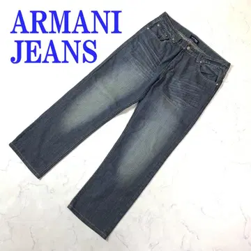 아르마니진 데님 청바지 코튼계 로고 자수 34 C4548