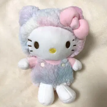 헬로키티 봉제 인형 파우치 레인보우