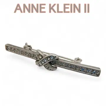 빈티지 ANNE KLEIN II 큐빅 브로치 실버