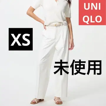 [ 완판템 ] UNIQLO 턱 와이드 팬츠 화이트