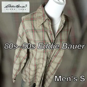 80s~90s Eddie Bauer 체크 무늬 코튼 긴팔 셔츠 구제 의류