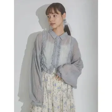 merry jenny 시어 드로스트 숏 블라우스