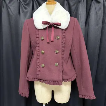 axes femme kawaii 숏코트 와인 레드 빨간색 퍼