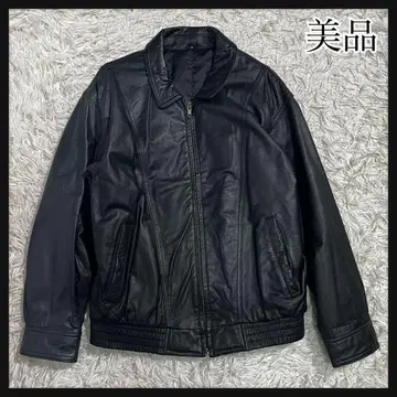[새상품급] 소가죽 리얼 가죽 자켓 블루종 블랙 충전솜