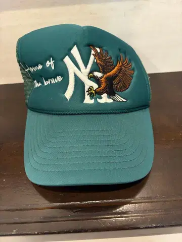 NY 로고 독수리 자수 트래커 캡
