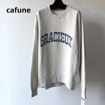 새상품 cafune 로고 맨투맨 그레이