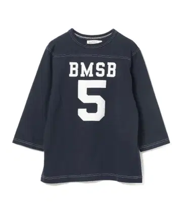 BMSB 5 프린트 네이비 7부 소매 T셔츠
