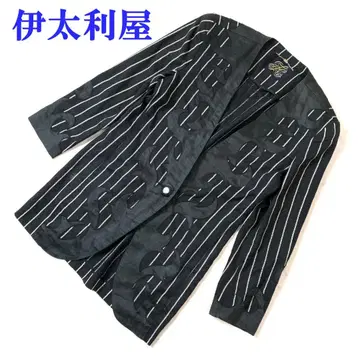 이타리야 테일러드 자켓 블랙 폴리에스테르 린넨 7A2 C4552