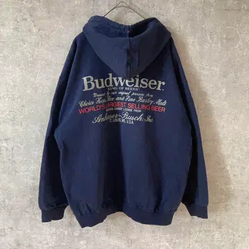 Budweiser 버드와이저 후드 맨투맨 집업 L 사이즈 네이비