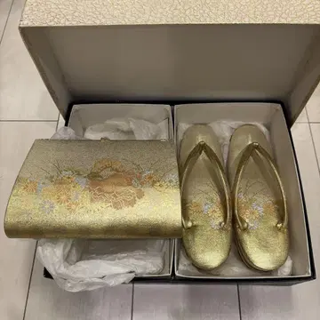 조리 및 백 세트 골드 꽃무늬 자수