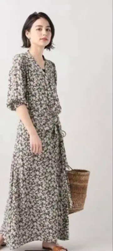 [ plage ] olive wrap 드레스