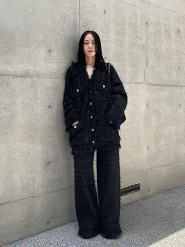 Ameri VINTAGE TWEED FRINGE KNIT PANTS