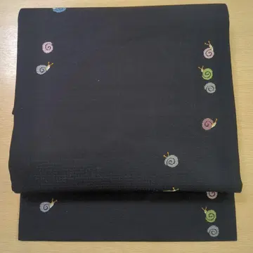 나고야 오비 달팽이 자수 블랙