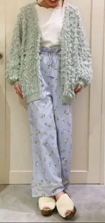 wcloset 프린지 가디건 프리 사이즈 민트 그린