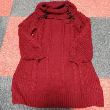 axes femme 버건디 케이블 니트