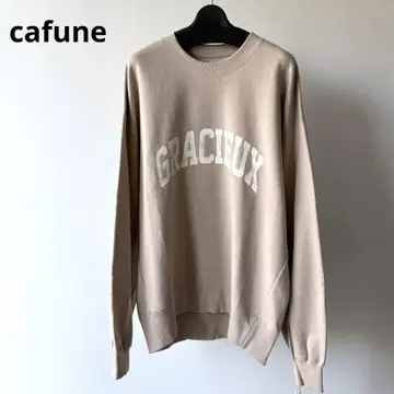 새상품 cafune 로고 맨투맨 베이지