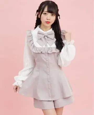 레이스 소매 & 레이스 요크 셋업 시크릿허니