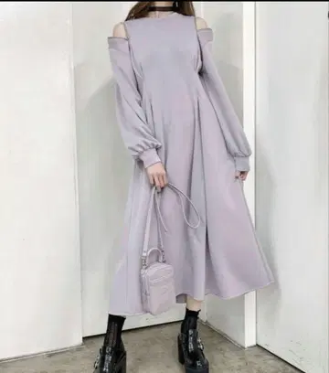 이토미 지퍼 원피스 라벤더